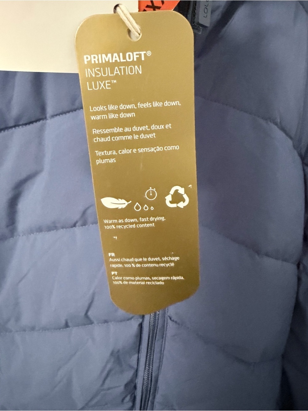 Lole Women’s Hooded Puffer Coat in Dusty Blue - Picture 9 of 12